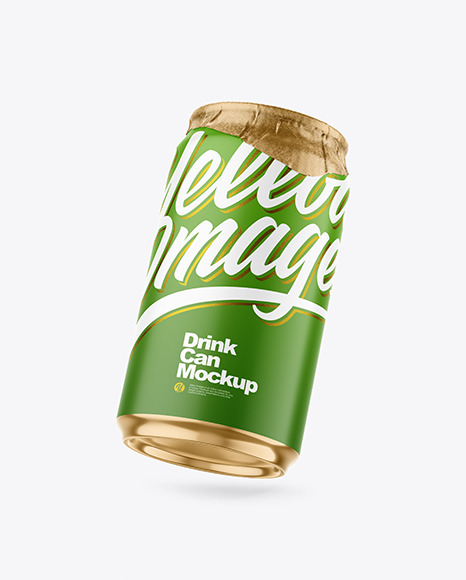 330ml Matte Drink Can w Foil Lid Mockup - Energy drink can mockup