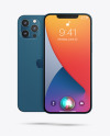 Two Apple iPhones 12 Pro Max Pacific Blue Mockup