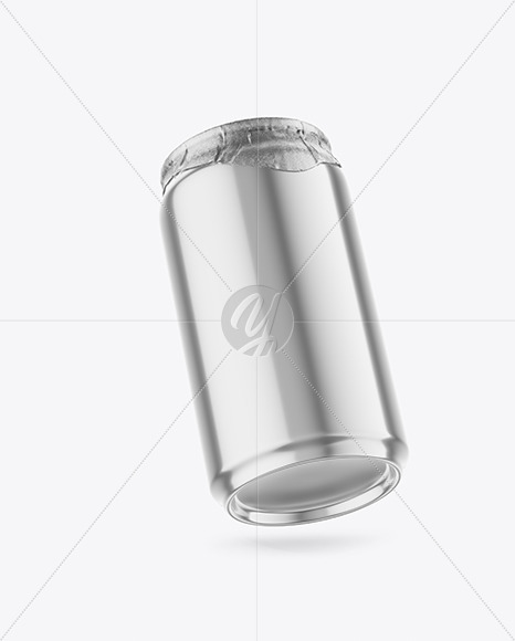 330ml Glossy Metallic Drink Can w/ Foil Lid Mockup