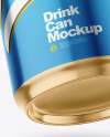 330ml Glossy Metallic Drink Can w/ Foil Lid Mockup