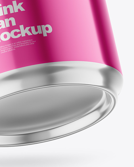 330ml Glossy Metallic Drink Can w/ Foil Lid Mockup