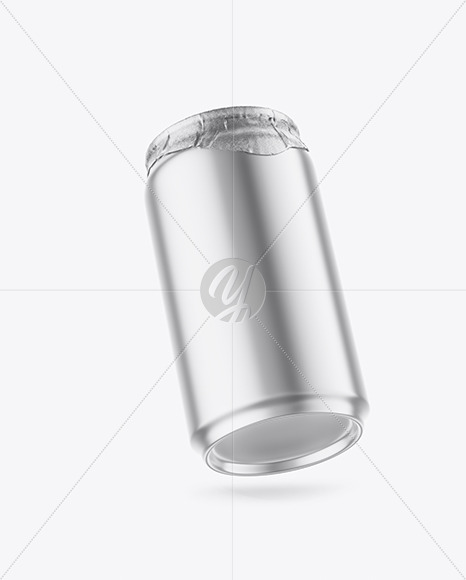 330ml Matte Metallic Drink Can w/ Foil Lid Mockup