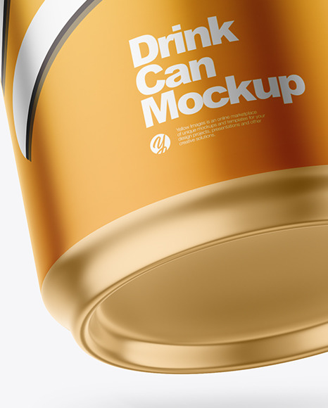 330ml Matte Metallic Drink Can w/ Foil Lid Mockup