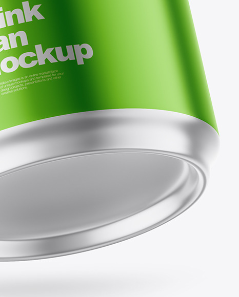 330ml Matte Metallic Drink Can w/ Foil Lid Mockup