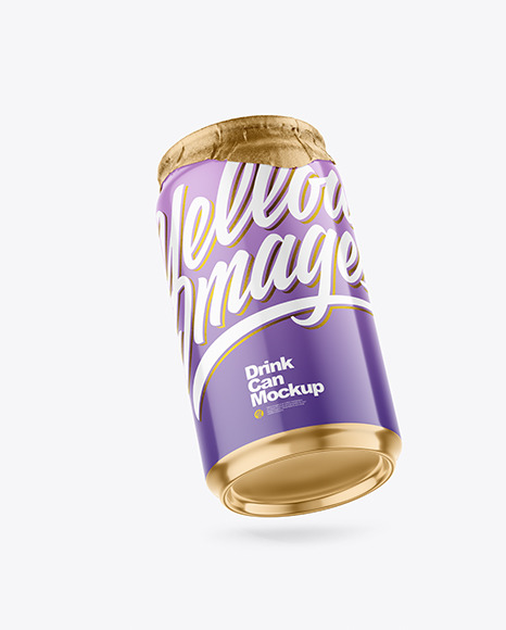 330ml Glossy Drink Can w/ Foil Lid Mockup