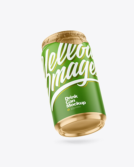 330ml Matte Drink Can w Foil Lid Mockup - Energy drink can mockup