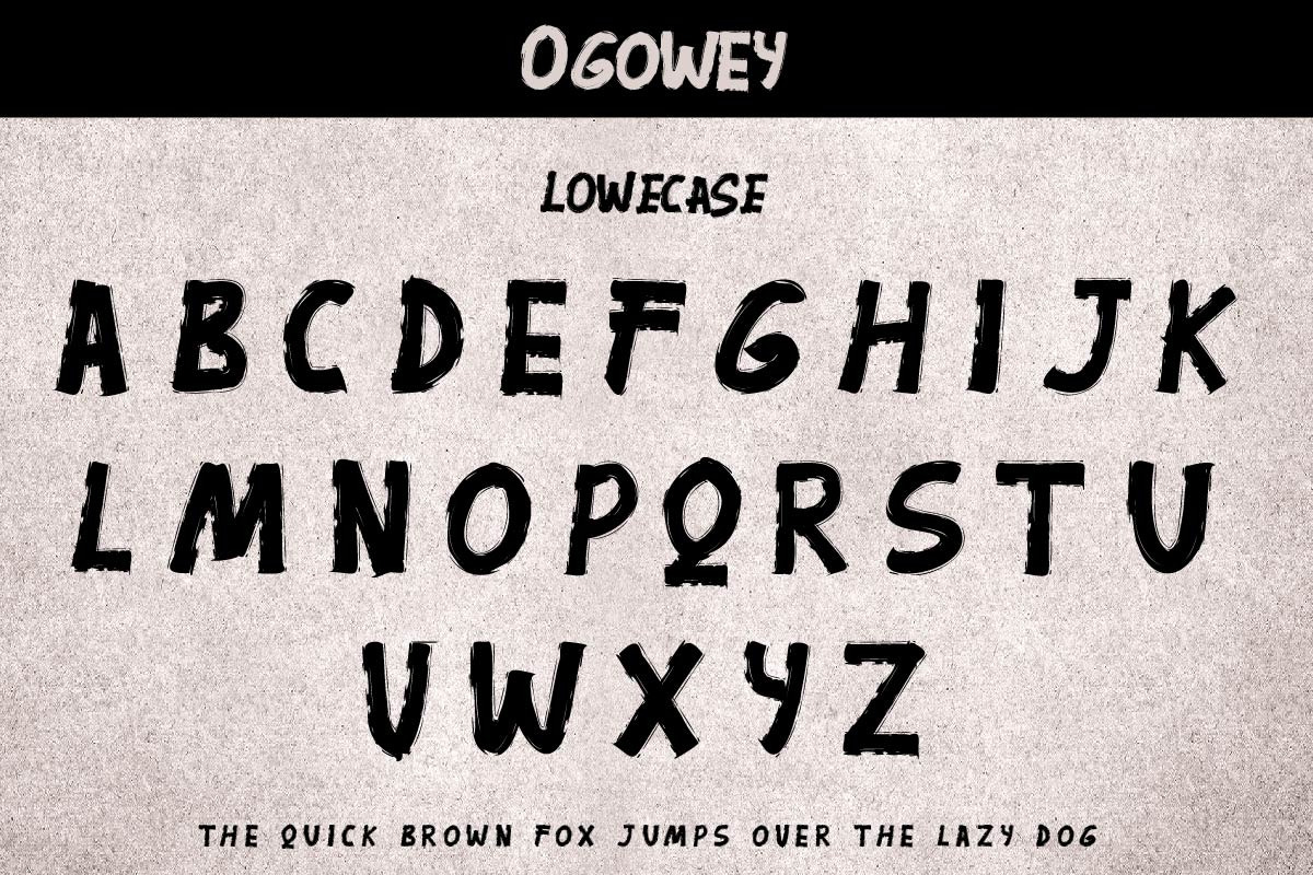 Ogowey Rough Brush Display Font Ogowey Rough Brush Display Font