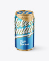 330ml Glossy Metallic Drink Can w/ Foil Lid Mockup