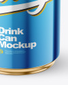 330ml Glossy Metallic Drink Can w/ Foil Lid Mockup