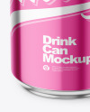 330ml Glossy Metallic Drink Can w/ Foil Lid Mockup