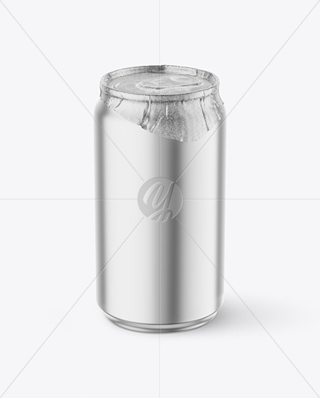 330ml Matte Metallic Drink Can w/ Foil Lid Mockup