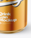 330ml Matte Metallic Drink Can w/ Foil Lid Mockup