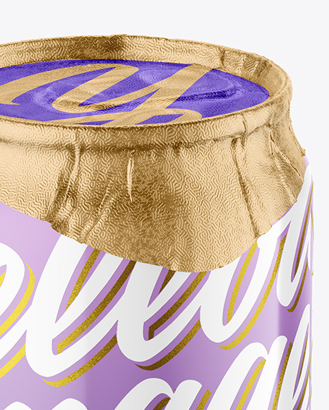 330ml Glossy Drink Can w/ Foil Lid Mockup