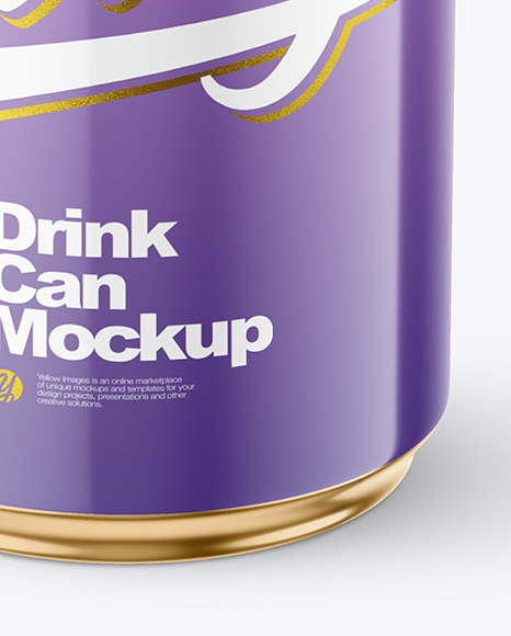 330ml Glossy Drink Can w/ Foil Lid Mockup