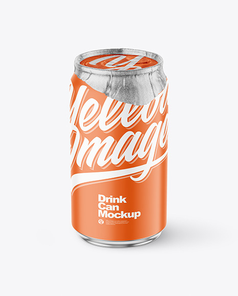 330ml Matte Drink Can w/ Foil Lid Mockup