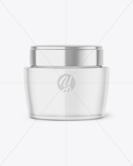 Frosted Glass Cosmetic Jar Mockup