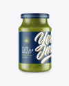 Glass Jar With Pesto Sauce Mockup