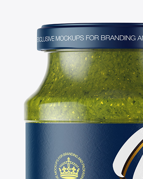 Glass Jar With Pesto Sauce Mockup