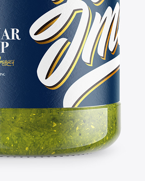 Glass Jar With Pesto Sauce Mockup