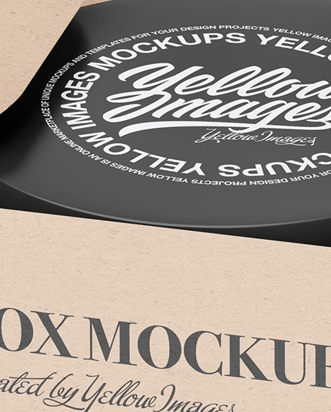 Kraft Paper Box with Cosmetic Jar Mockup