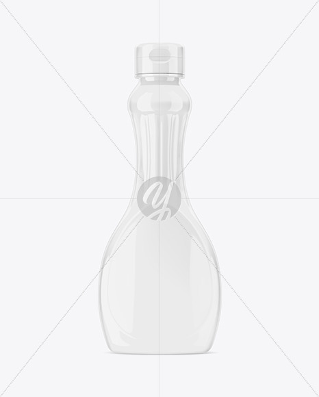 Glossy Plastic Syrup Bottle Mockup