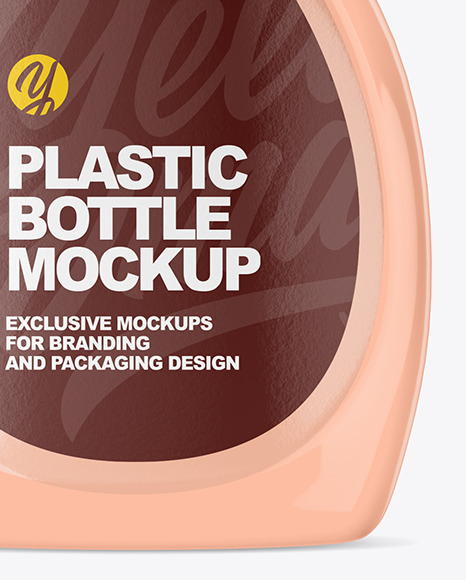 Glossy Plastic Syrup Bottle Mockup