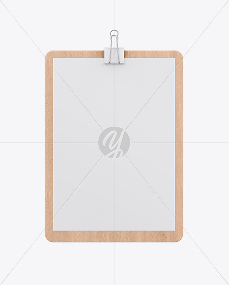 Wooden Clipboard W/ A4 Paper Mockup