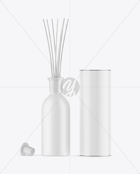 Matte Diffuser Bottle with Tube Mockup