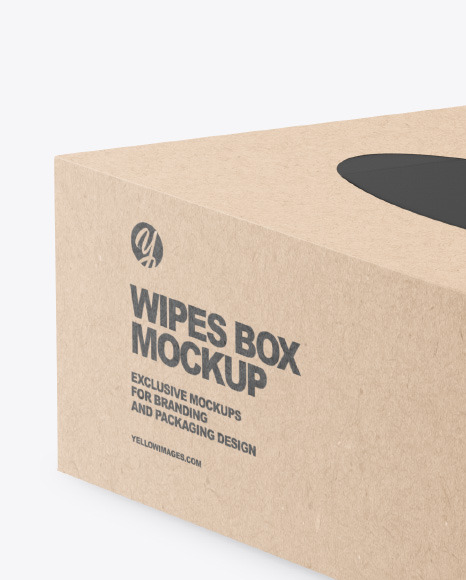 Kraft Box w/ Wipes Mockup