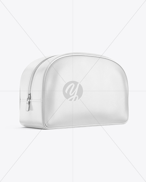 Leather Cosmetic Bag Mockup - Half Side View