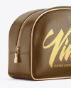 Leather Cosmetic Bag Mockup - Half Side View