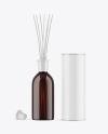 Amber Diffuser Bottle with Tube Mockup