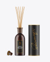 Amber Diffuser Bottle with Tube Mockup