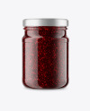 Glass Jar With Raspberry Jam Mockup