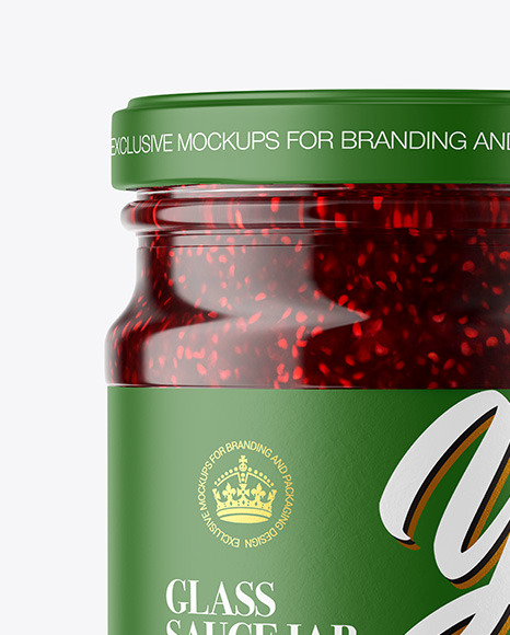 Glass Jar With Raspberry Jam Mockup