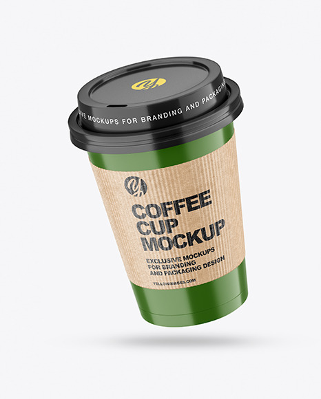 Glossy Coffee Cup with Holder Mockup