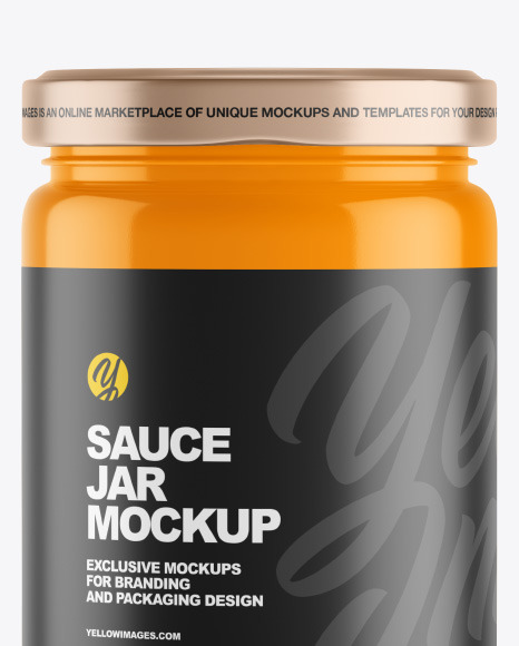 Glossy Sauce Jar Mockup