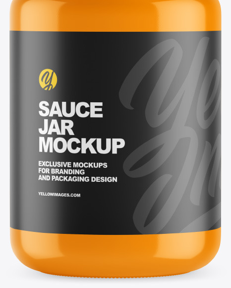 Glossy Sauce Jar Mockup