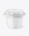 Glossy Yoghurt Cup w/ Candy Mockup