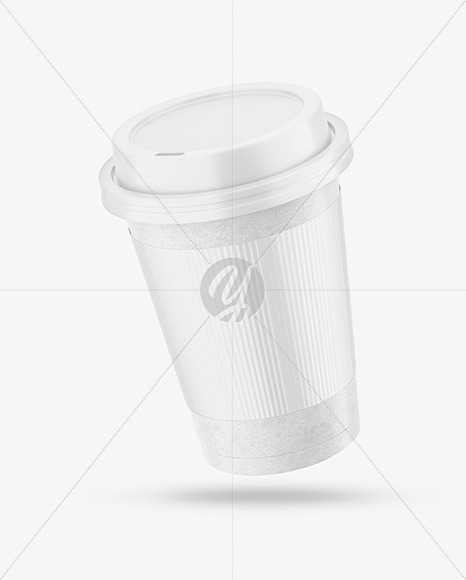 Kraft Coffee Cup with Holder Mockup