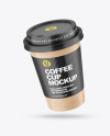Kraft Coffee Cup with Holder Mockup