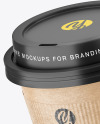 Kraft Coffee Cup with Holder Mockup