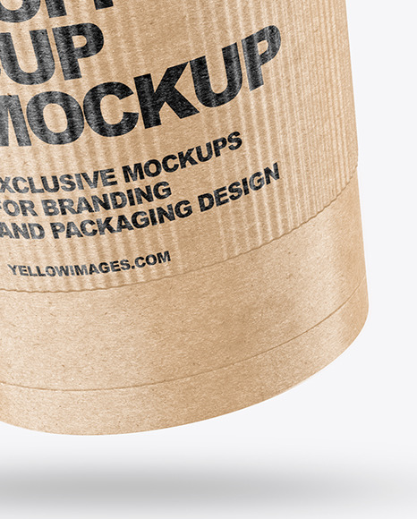 Kraft Coffee Cup with Holder Mockup