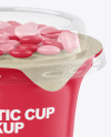 Matte Yoghurt Cup w/ Candy Mockup