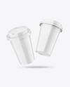 Two Glossy Coffee Cups Mockup