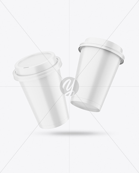 Two Matte Coffee Cups Mockup