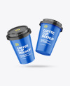 Two Matte Coffee Cups Mockup