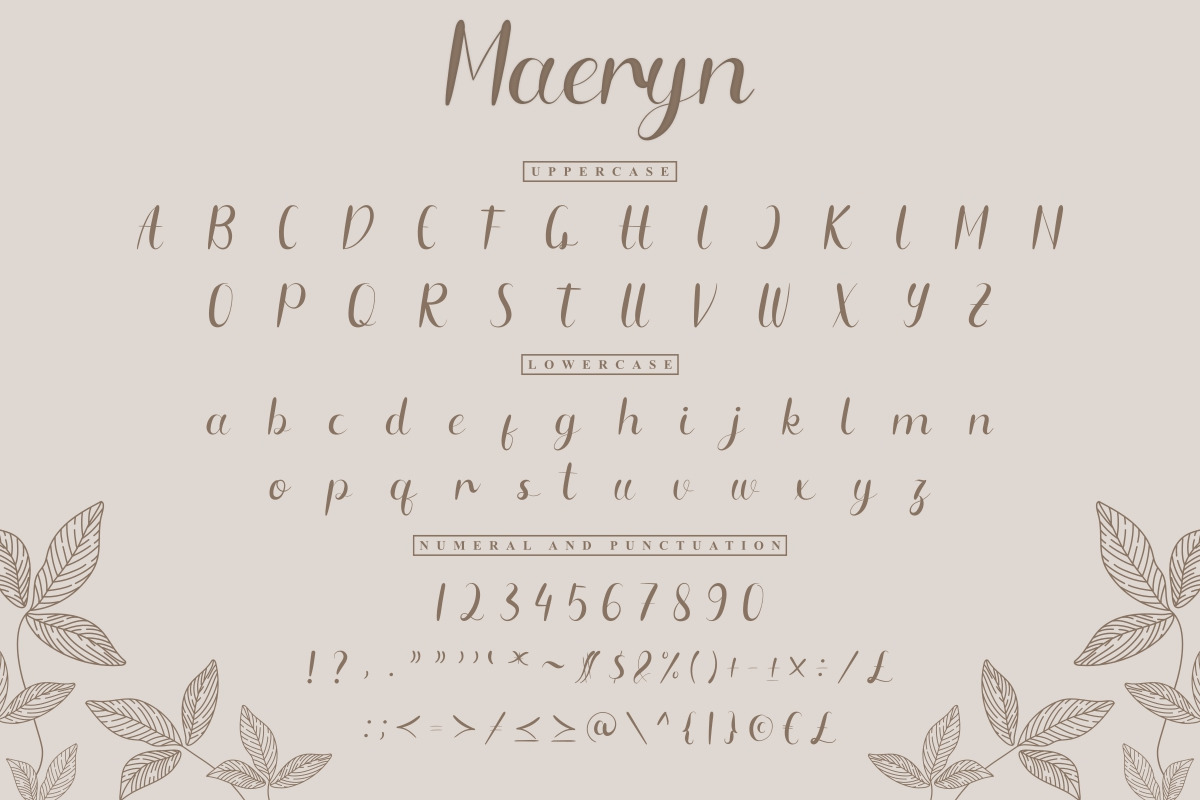 Maeryn Calligraphy Font Maeryn Calligraphy Font