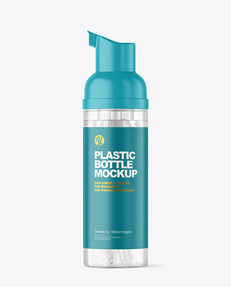 Clear Cosmetic Bottle with Pump Mockup