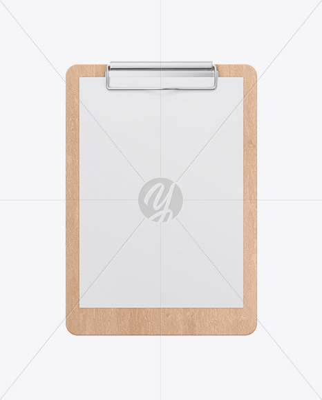 Wooden Clipboard W/ A4 Paper Mockup